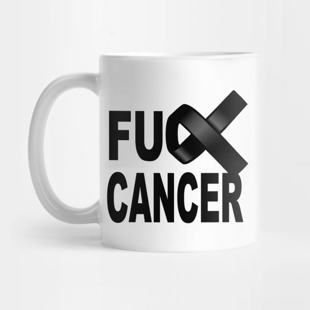 Fuck Cancer design with black ribbon for awareness and fighting disease by pickledpossums